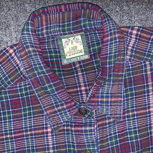 Vintage Lady Footlocker plaid flannel button down shirt - Picture 2 of 3